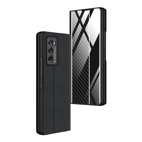 Samsung Galaxy Z Fold 2 Kılıf Standlı Drago Kapak - Siyah