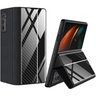 Samsung Galaxy Z Fold 2 Kılıf Standlı Drago Kapak - Siyah