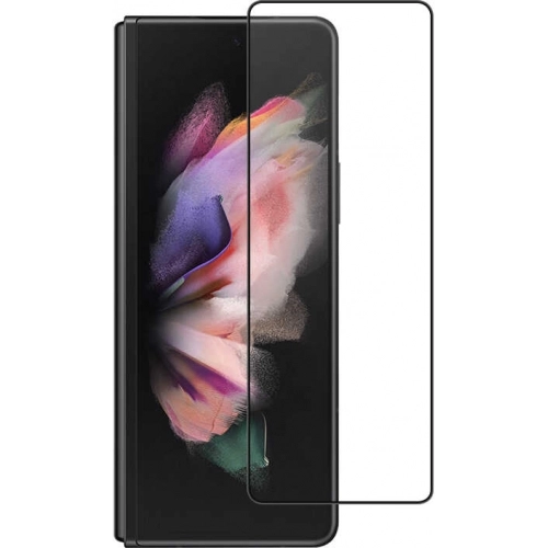 Samsung Galaxy Z Fold 3 Ekran Koruyucu 3D Vov Curve Glass Eğimli Kırılmaz Cam - Siyah