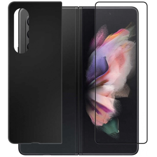 Samsung Galaxy Z Fold 3 Ekran Koruyucu 3D Vov Curve Glass Eğimli Kırılmaz Cam - Siyah