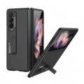 Samsung Galaxy Z Fold 3 Kılıf Standlı Parmak İzi Bırkmayan Z-Stand Kapak - Siyah