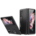 Samsung Galaxy Z Fold 3 Kılıf Standlı Parmak İzi Bırkmayan Z-Stand Kapak - Siyah