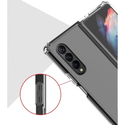 Samsung Galaxy Z Fold 4 Kılıf Köşe Korumalı Airbag Şeffaf Silikon Anti-Shock