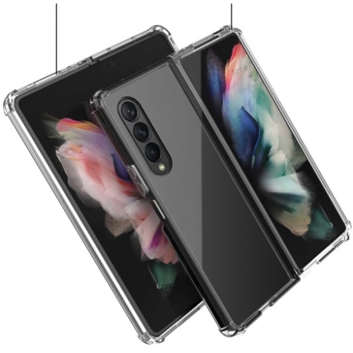 Samsung Galaxy Z Fold 4 Kılıf Köşe Korumalı Airbag Şeffaf Silikon Anti-Shock