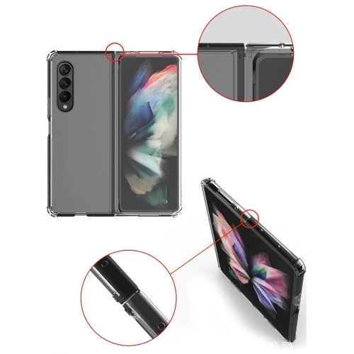 Samsung Galaxy Z Fold 4 Kılıf Köşe Korumalı Airbag Şeffaf Silikon Anti-Shock