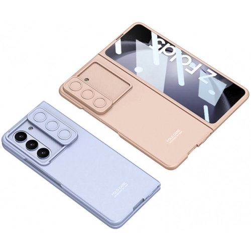 Samsung Galaxy Z Fold 5 Kılıf Kıpta Sürgülü Kamera Lens Korumalı Kapak - Siyah