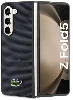 Samsung Galaxy Z Fold 5 Kılıf Lacoste Orjinal Lisanslı PU Pike Desenli Arka Yüzey İkonik Timsah Dokuma Logolu Kapak - Lacivert