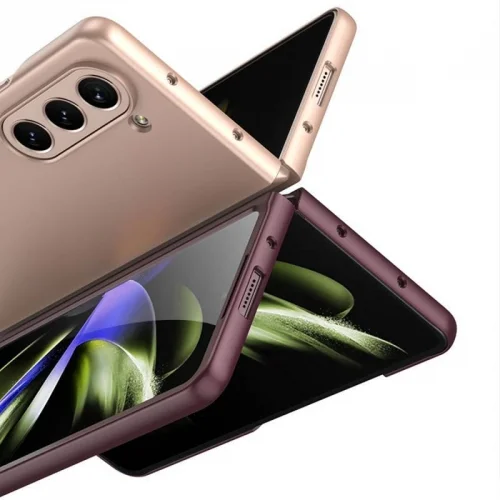 Samsung Galaxy Z Fold 5 Kılıf Sert Kıpta Mat İnce Kapak - Gri