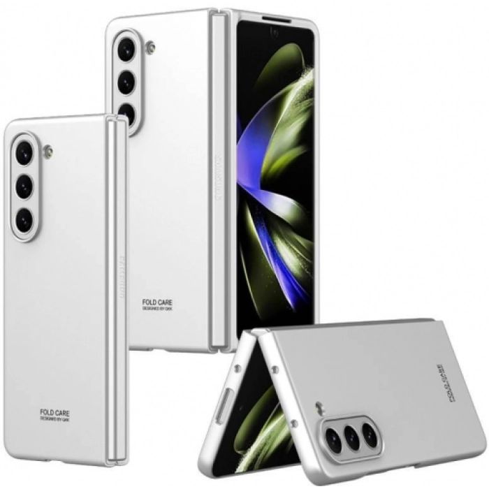 Samsung Galaxy Z Fold 5 Kılıf Sert Kıpta Mat İnce Kapak - Gümüş