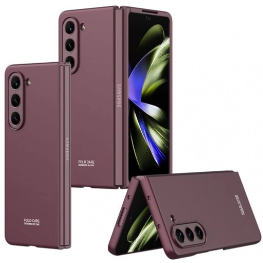 Samsung Galaxy Z Fold 5 Kılıf Sert Kıpta Mat İnce Kapak - Kırmızı