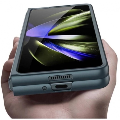 Samsung Galaxy Z Fold 5 Kılıf Sert Kıpta Mat İnce Kapak - Koyu Yeşil