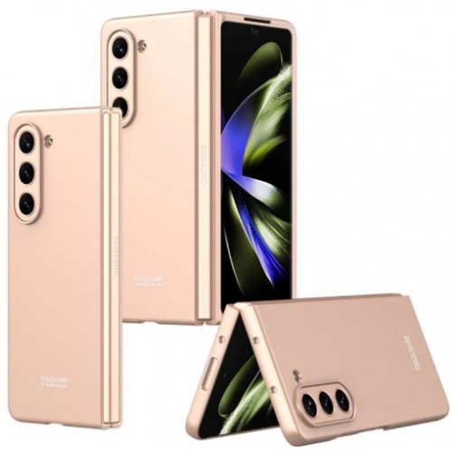 Samsung Galaxy Z Fold 5 Kılıf Sert Kıpta Mat İnce Kapak - Rose Gold