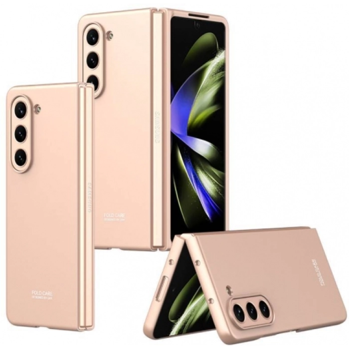 Samsung Galaxy Z Fold 5 Kılıf Sert Kıpta Mat İnce Kapak - Rose Gold