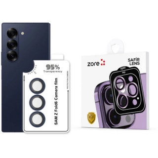 Samsung Galaxy Z Fold 6 Kamera Lens Koruyucu CL-11 Safir Parmak İzi Bırakmayan Anti-Reflective  - Mavi