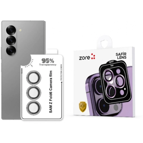 Samsung Galaxy Z Fold 6 Kamera Lens Koruyucu CL-11 Safir Parmak İzi Bırakmayan Anti-Reflective - Pembe