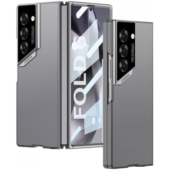 Samsung Galaxy Z Fold 6 Kılıf Ultra İnce Kamera Korumalı Sert Rubber 3. Gen Procase Kapak - Titanyum-Gri