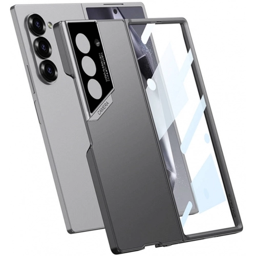 Samsung Galaxy Z Fold 6 Kılıf Ultra İnce Kamera Korumalı Sert Rubber 3. Gen Procase Kapak - Titanyum-Gri