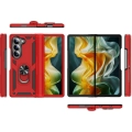 Samsung Galaxy Z Fold 6 Zırhlı Standlı Mıknatıslı Katlanabilir Tank Kapak - Kırmızı