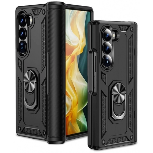 Samsung Galaxy Z Fold 6 Zırhlı Standlı Mıknatıslı Katlanabilir Tank Kapak - Kırmızı