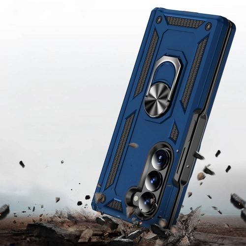 Samsung Galaxy Z Fold 6 Zırhlı Standlı Mıknatıslı Katlanabilir Tank Kapak - Siyah