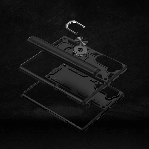 Samsung Galaxy Z Fold 6 Zırhlı Standlı Mıknatıslı Katlanabilir Tank Kapak - Siyah