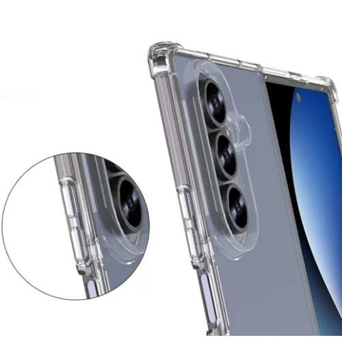 Samsung Galaxy Z Fold 7 Kılıf Köşe Korumalı Airbag Şeffaf Silikon Anti-Shock - Şeffaf