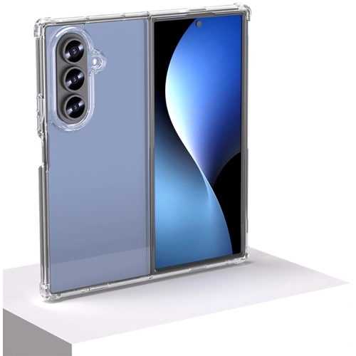 Samsung Galaxy Z Fold 7 Kılıf Köşe Korumalı Airbag Şeffaf Silikon Anti-Shock - Şeffaf