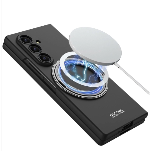 Samsung Galaxy Z Fold 7 Kılıf MagSafe Şarj Özellikli Kıpta Yüzüklü Kamera Korumalı Premium Kapak - Lacivert