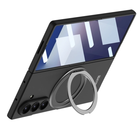 Samsung Galaxy Z Fold 7 Kılıf MagSafe Şarj Özellikli Kıpta Yüzüklü Kamera Korumalı Premium Kapak - Siyah