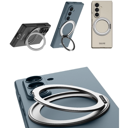 Samsung Galaxy Z Fold 7 Kılıf MagSafe Şarj Özellikli Kıpta Yüzüklü Kamera Korumalı Premium Kapak - Siyah