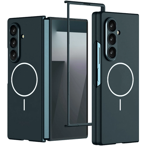 Samsung Galaxy Z Fold 7 Kılıf Magsafe Uyumlu Kıpta Kablosuz Şarj Destekli Kapak - Koyu Yeşil