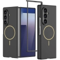 Samsung Galaxy Z Fold 7 Kılıf Magsafe Uyumlu Kıpta Kablosuz Şarj Destekli Kapak - Siyah