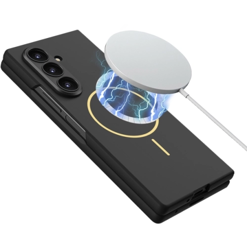 Samsung Galaxy Z Fold 7 Kılıf Magsafe Uyumlu Kıpta Kablosuz Şarj Destekli Kapak - Siyah