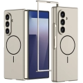 Samsung Galaxy Z Fold 7 Kılıf Magsafe Uyumlu Kıpta Kablosuz Şarj Destekli Kapak - Titanyum