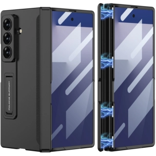 Samsung Galaxy Z Fold 7 Kılıf Mıknatıslı Standlı Premium Lux M-Magnet Kapak - Siyah