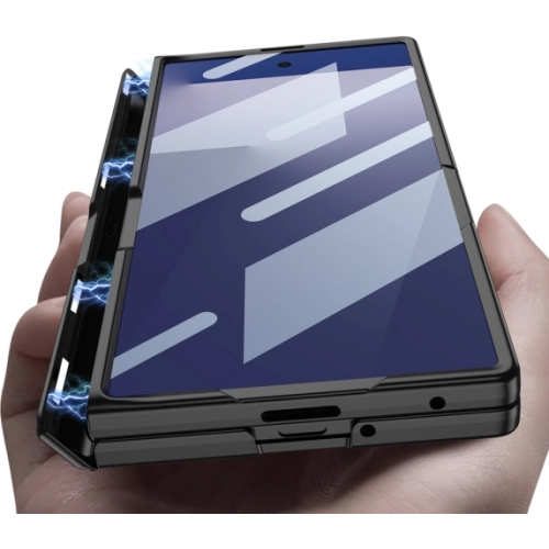 Samsung Galaxy Z Fold 7 Kılıf Mıknatıslı Standlı Premium Lux M-Magnet Kapak - Siyah