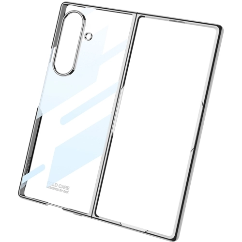 Samsung Galaxy Z Fold 7 Kılıf Premium Full Camlı Kıpta, Şok Emici ve Çizilmez Cam Kapaklı Tasarım - Gümüş