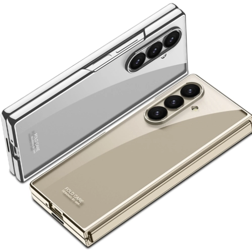 Samsung Galaxy Z Fold 7 Kılıf Premium Full Camlı Kıpta, Şok Emici ve Çizilmez Cam Kapaklı Tasarım - Gümüş