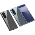 Samsung Galaxy Z Fold 7 Kılıf Premium Full Camlı Kıpta, Şok Emici ve Çizilmez Cam Kapaklı Tasarım - Şeffaf