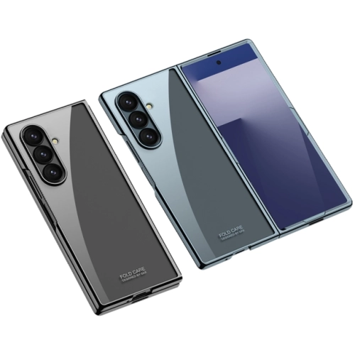 Samsung Galaxy Z Fold 7 Kılıf Premium Full Camlı Kıpta, Şok Emici ve Çizilmez Cam Kapaklı Tasarım - Titanyum