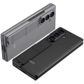 Samsung Galaxy Z Fold 7 Kılıf Standlı Kıpta Qstand Kapak, Cam Koruyuculu Tam Set - Siyah
