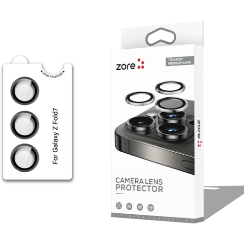 Samsung Galaxy Z Fold 7 Lens Kamera Koruyucu Parmak İzi Bırakmayan Anti-Reflective CL-12 - Siyah