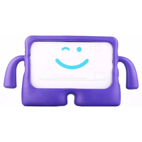 Samsung Tab A S6 Lite (P610) Kılıf Çocuklar İçin Standlı Eğlenceli Korumalı Silikon Tablet Kılıfı - Mor