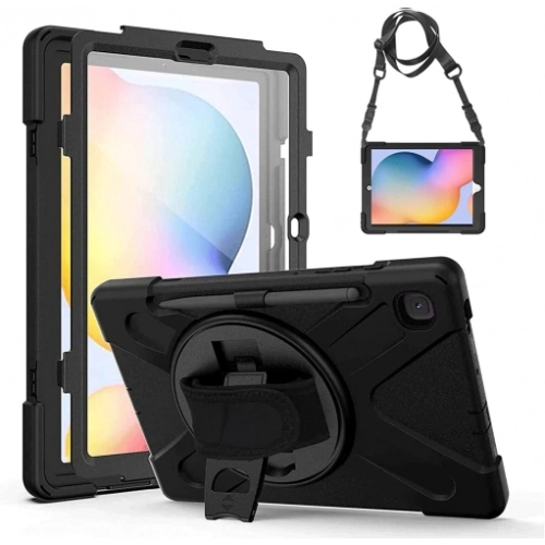 Samsung Tab A S6 Lite (P610) Kılıf Zore Defender Tablet Silikon - Siyah