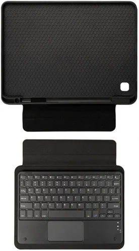 Samsung Tab A S6 Lite (P610) Klavyeli Kılıf Zore Border Keyboard Bluetooh Bağlantılı Standlı Tablet Kılıfı - Siyah