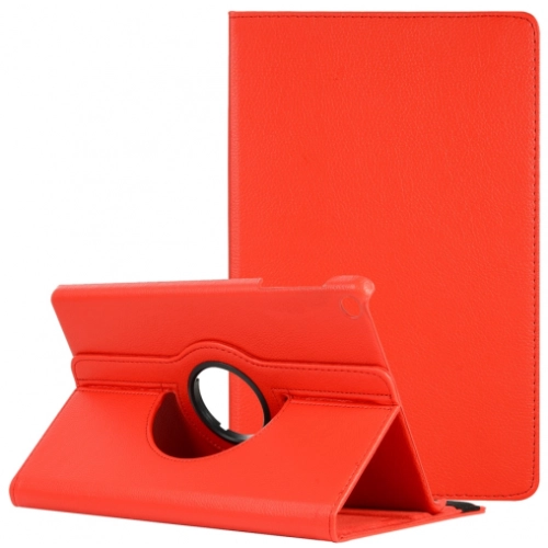 Samsung Tab A S6 Lite (P610) Tablet Kılıfı 360 Derece Dönebilen Standlı Kapak - Kırmızı