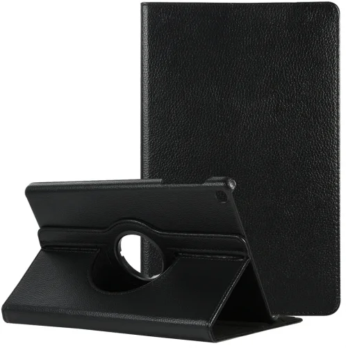 Samsung Tab A S6 Lite (P610) Tablet Kılıfı 360 Derece Dönebilen Standlı Kapak - Siyah
