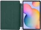 Samsung Tab A S6 Lite (P610) Tablet Kılıfı Standlı Tri Folding Kalemlikli Silikon Smart Cover - Koyu Yeşil