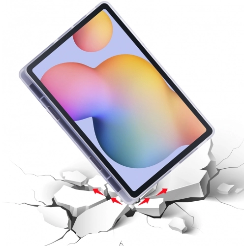 Samsung Tab A S6 Lite (P610) Tablet Kılıfı Standlı Tri Folding Kalemlikli Silikon Smart Cover - Lacivert