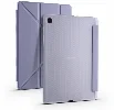 Samsung Tab A S6 Lite (P610) Tablet Kılıfı Standlı Tri Folding Kalemlikli Silikon Smart Cover - Mor